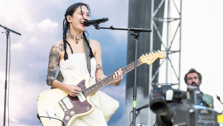 <span class="article__caption">Michelle Zauner of Japanese Breakfast takes the stage at Doheny State Beach on September 29, 2023, Dana Point. </span> (Photo: Jim Bennett/WireImage/Getty)