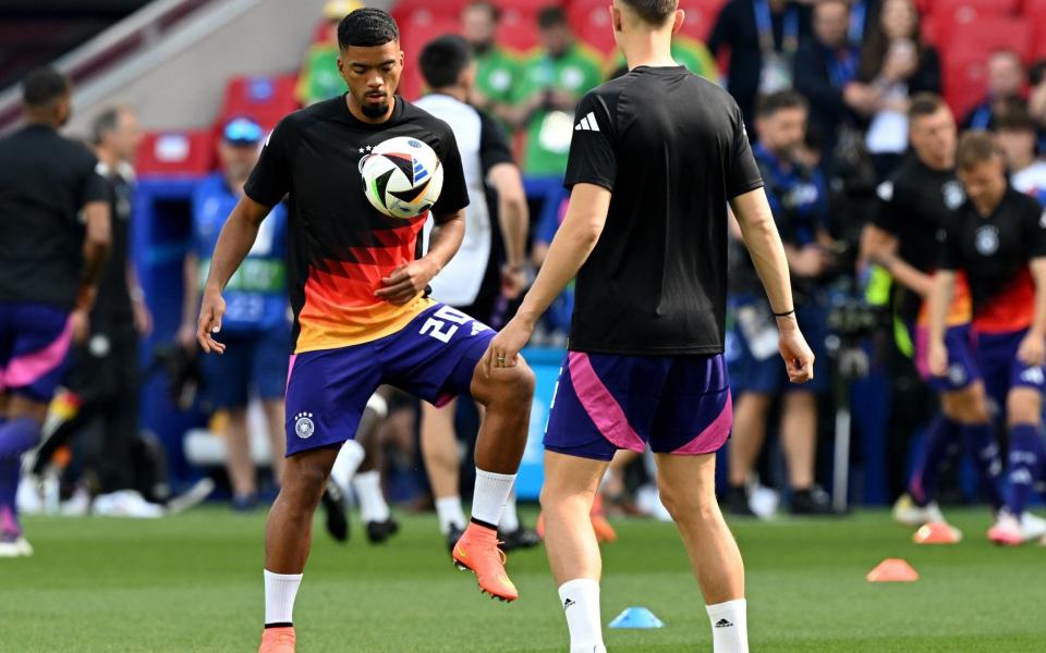 Germany's Benjamin Henrichs warms up