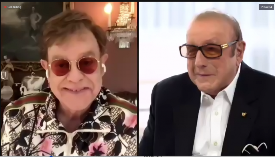 Elton John talks with Clive Davis on gala webcast