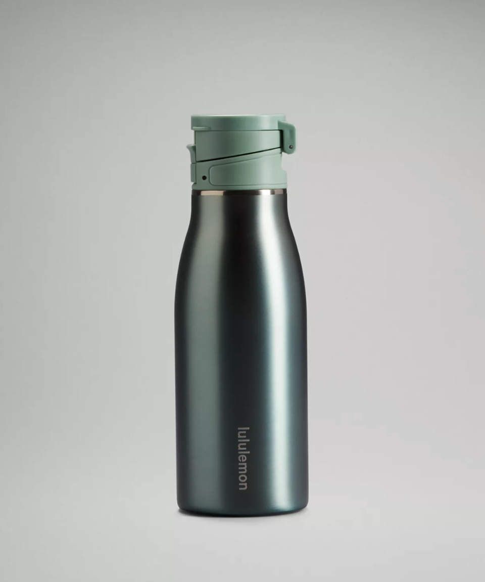 The Hot/Cold Bottle 17oz in dark green (photo via lululemon)