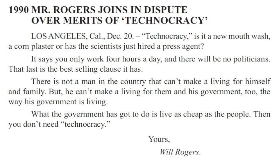 Will Rogers sent short columns to more than 500 newspapers daily.