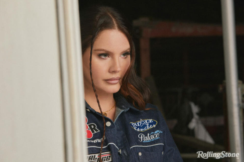 Lana wears denim shirt by Palace Skateboards, necklace by Pawnshop London (Picture: Chuck Grant. Styling: Joseph Kocharian)