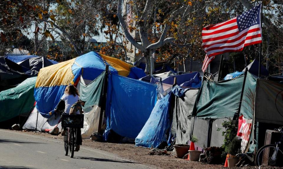 City officials have begun evicting people at a homeless encampment along the Santa Ana river trail.