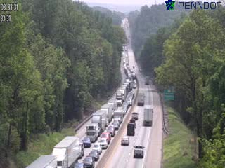 Traffic is backing up for a reported multi-vehicle crash on Interstate 83 in northern York County.