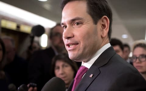 Marco Rubio has come under fire for his response to the Florida school shooting - Credit: AP