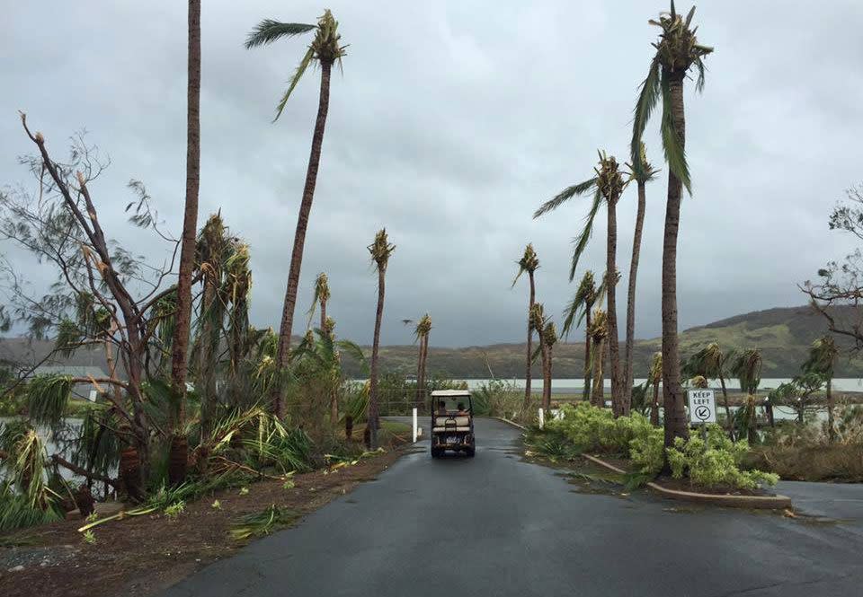 Hamilton Island has been left devastated following the cyclone. Source: 7 News