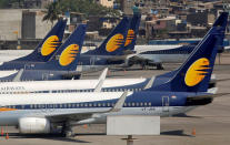 Jet Airways aircrafts are seen parked at the Chhatrapati Shivaji Maharaj International Airport in Mumbai, India, April 18, 2019. REUTERS/Francis Mascarenhas