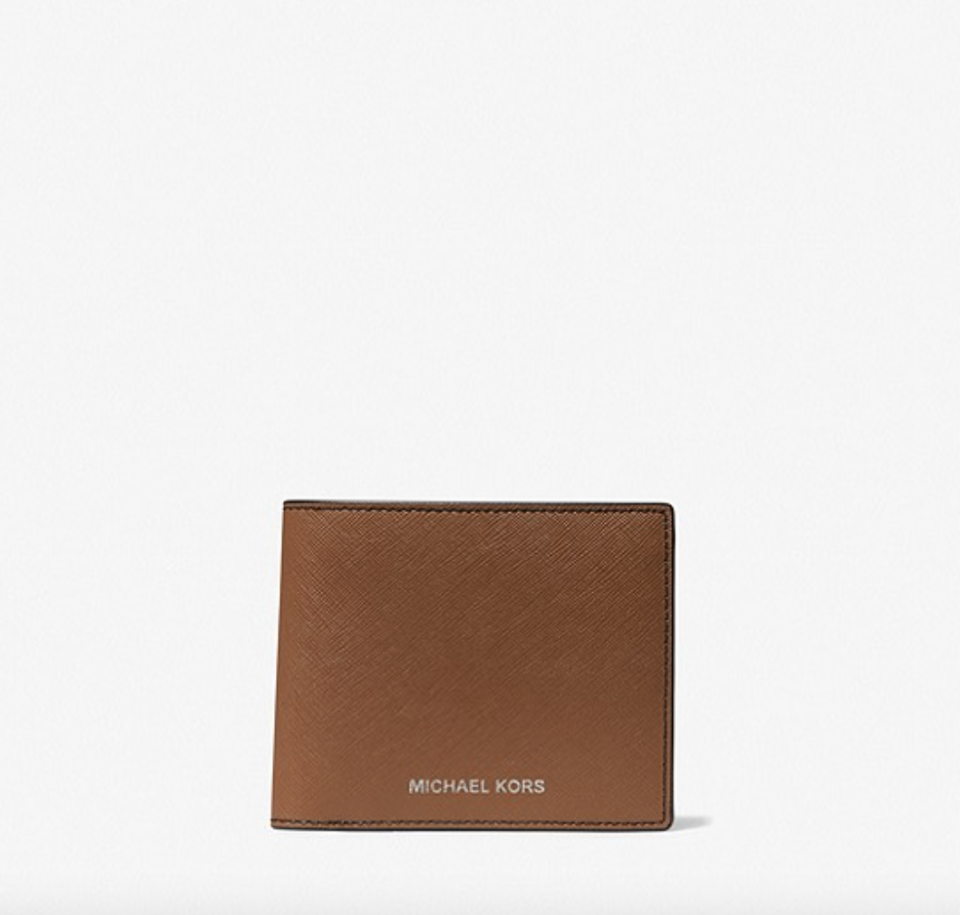 Harrison Crossgrain Leather Billfold Wallet With Coin Pocket (Photo via Michael Kors)