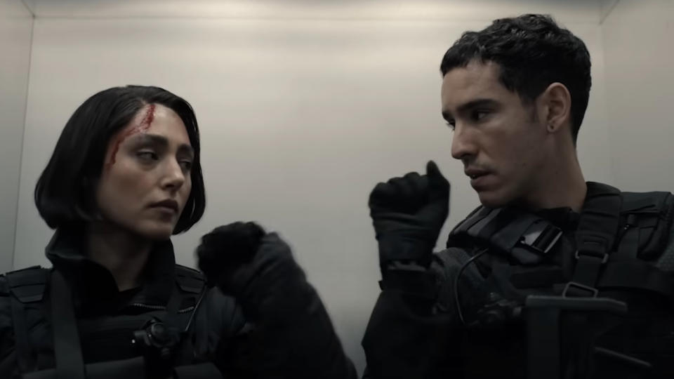 Golshifteh Farahani and Adam Bessa in Extraction 2