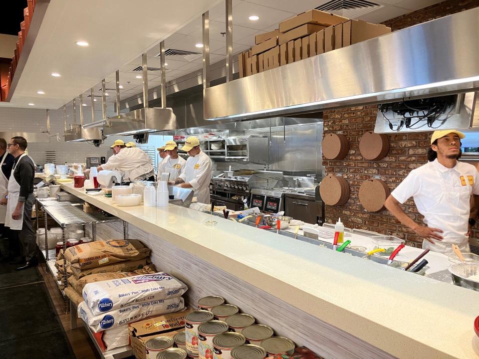 Mandola's Italian Kitchen features an open kitchen, allowing diners a view of typically behind-the-scenes meal preparations.