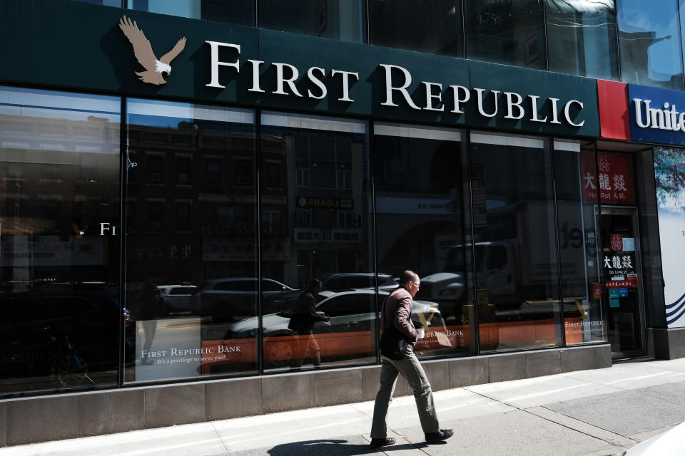 First Republic bank branch in Manhattan on April 24, 2023 in New York City. 