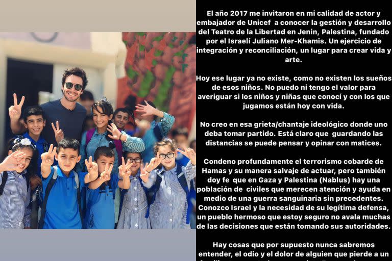 El crudo mensaje que publicó Benjamín Vicuña en sus redes a modo de reflexión por la guerra entre Hamas e Israel