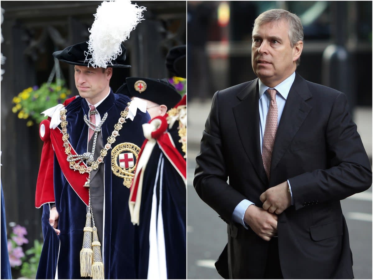 Prince William (left) and Prince Andrew (Getty)