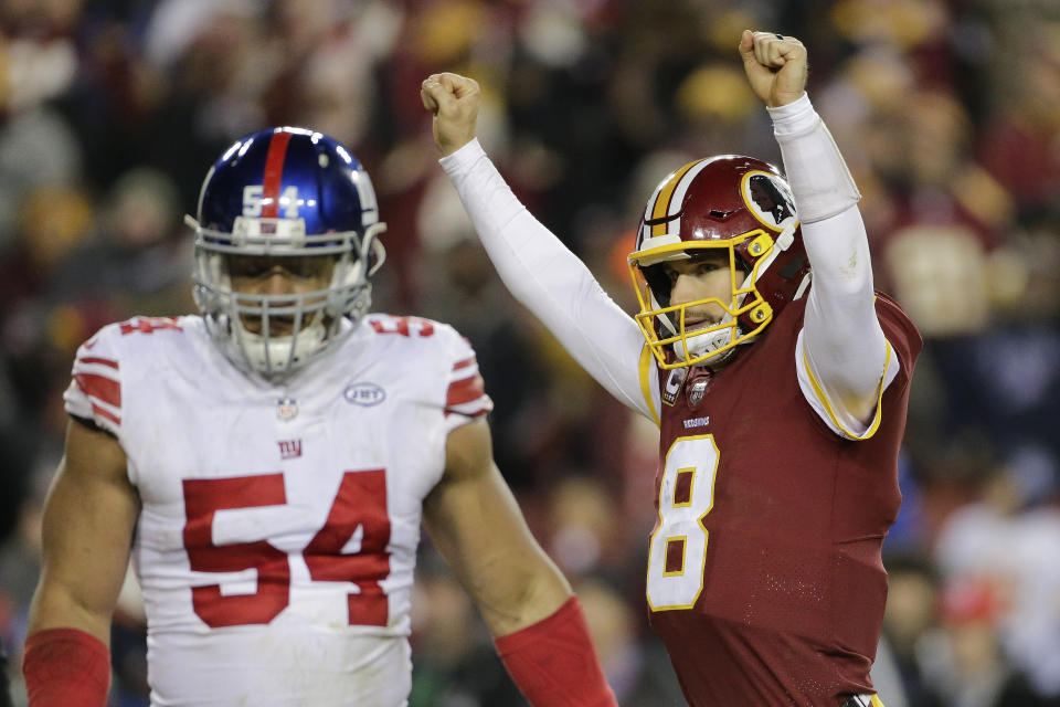 Kirk Cousins was happy Thursday night. He was one of the only ones. (AP)