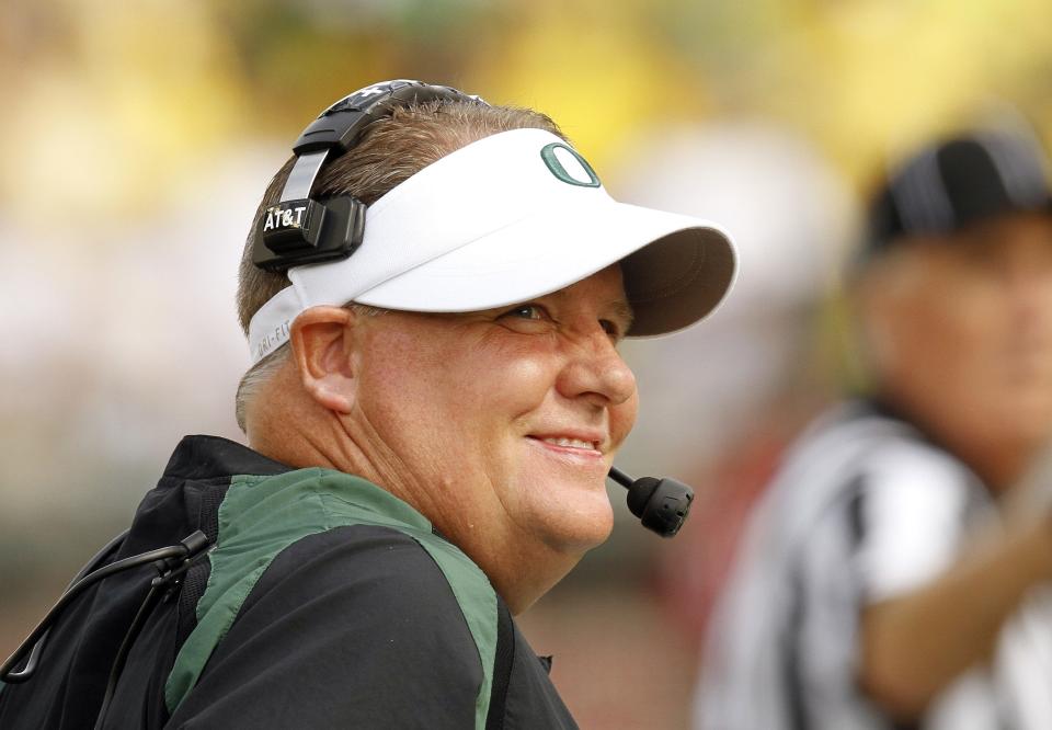 Chip Kelly was Oregon's offensive coordinator from 2007-08 and head coach from 2009-12.