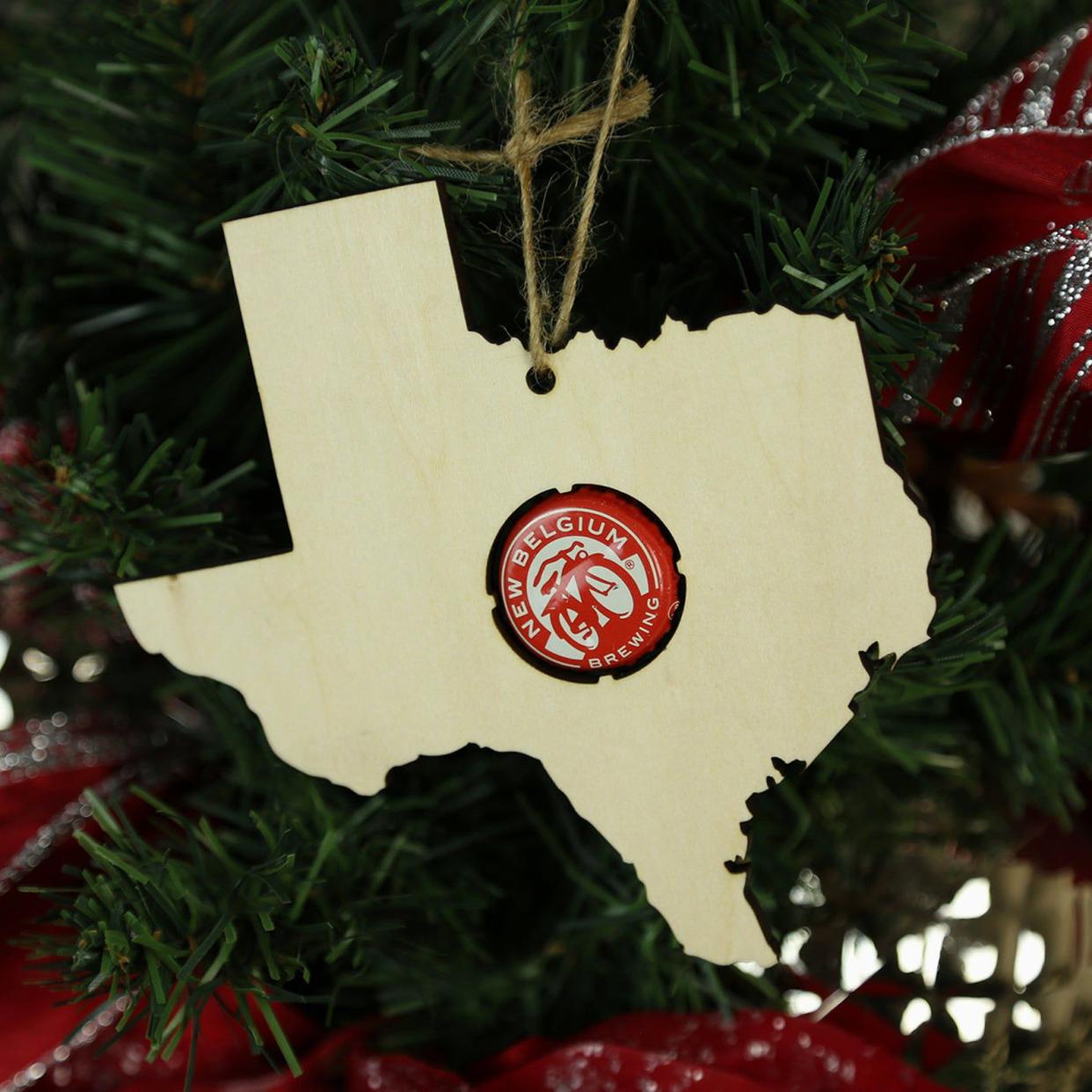 State Beer Cap Map Christmas Ornament