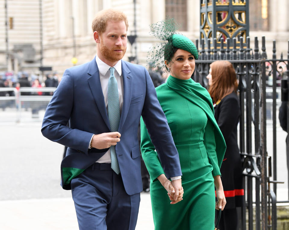 The Duke and Duchess of Sussex attend the Commonwealth Day Service on March 9 in London. (Photo: Karwai Tang via Getty Images)