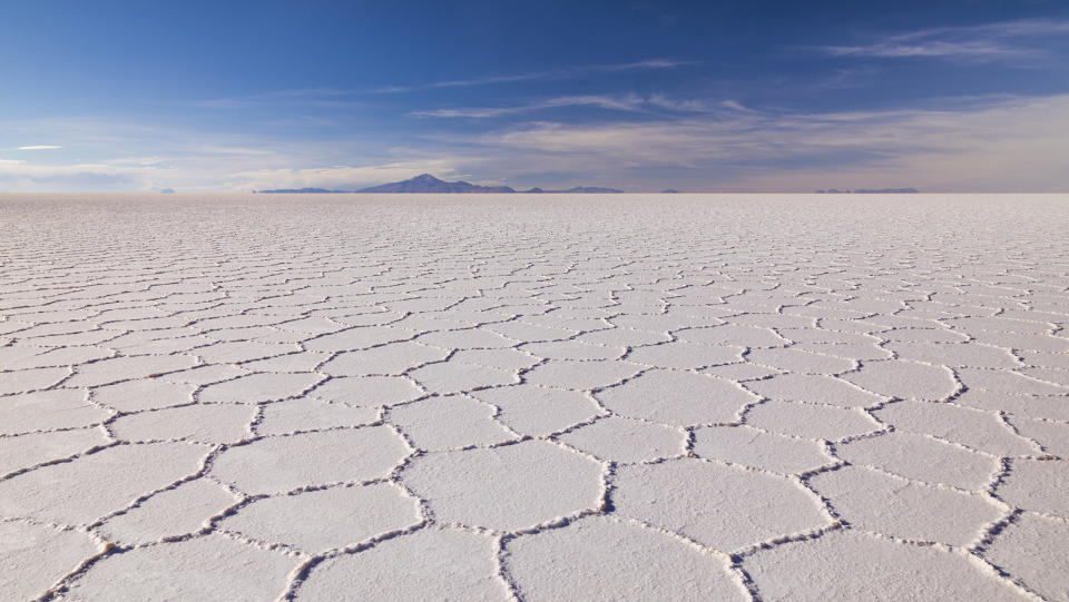 Vast expanse of salt that looks like snow