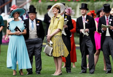 Sophie wearing a hat by Jane Taylor and jumpsuit by Emilia Wickstead for the second day of Royal Ascot 2018 - Credit: Reuters