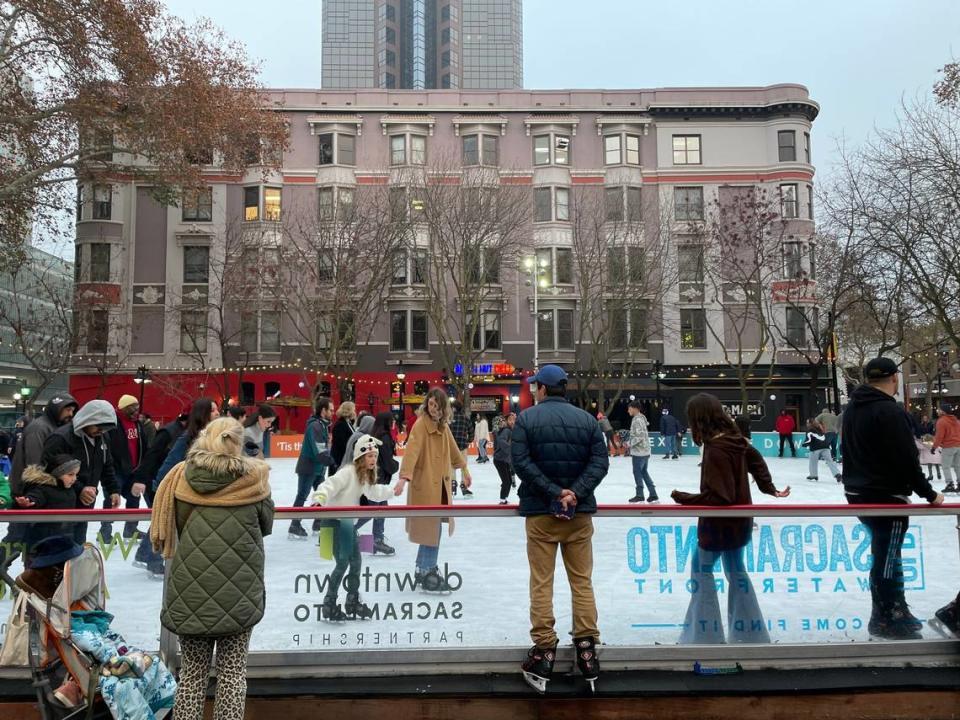 Service Journalism reporter Brianna Taylor visits Downtown Sacramento Ice Rink at 701 K St., Sacramento on Dec. 18, 2022. She’s sharing her Sacramento discoveries through one $25 activity at a time. Brianna Taylor/btaylor@sacbee.com