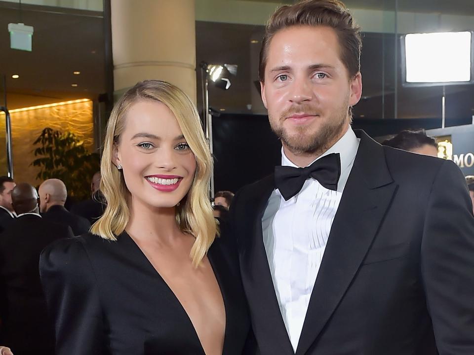Margot Robbie and Tom Ackerley at the 2018 Golden Globes.