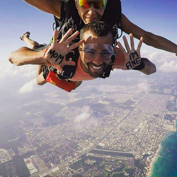 Still thinking of mom while skydiving in Mexico. 