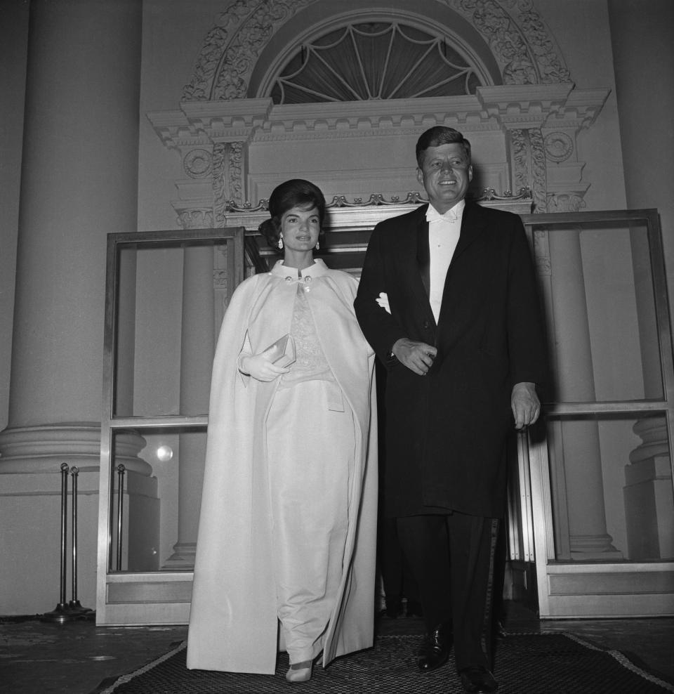 The Kennedys leave the White House to attend a series of inaugural balls.