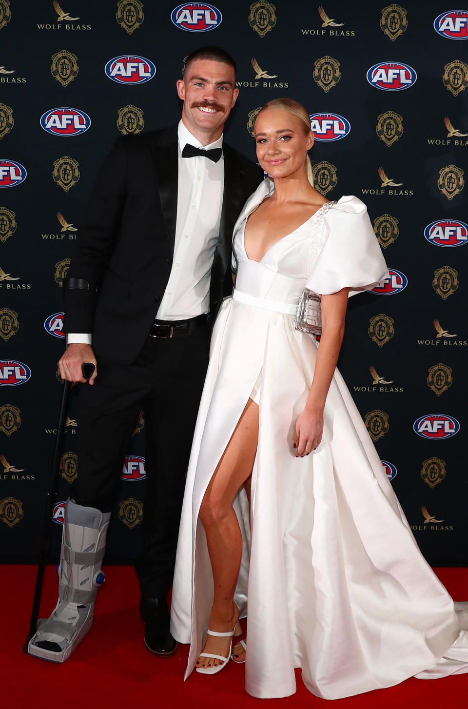 Sam Collins and Georgia Mitchell at the Brownlow Medal 2021