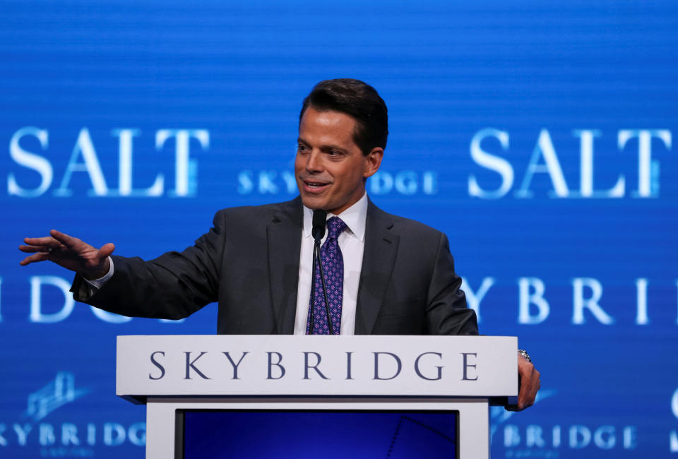 Anthony Scaramucci, Founder and Co-Managing Partner at SkyBridge Capital, speaks during the opening remarks during the SALT conference in Las Vegas, Nevada, U.S. May 17, 2017.  REUTERS/Richard Brian