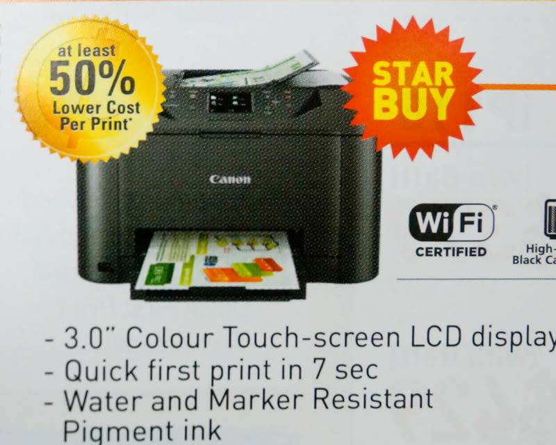 Meanwhile, the Maxify MB5070 is a business all-in-one that comes with a 3.0” Color Touch-screen LCD display, uses water and marker resistant ink for more durable prints, and offers Maxify printing solutions and allows for print from email, scan to Cloud, and Scan/Fax to a network folder. This is going for $299 (usual price $369), and comes with a full set of XL CMYK inks (worth $167) and a Manhattan Fish Market Voucher for 2 worth $50. 