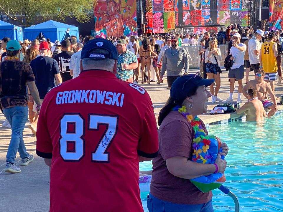 A signed Gronkowski jersey is sighted at Gronk Beach.