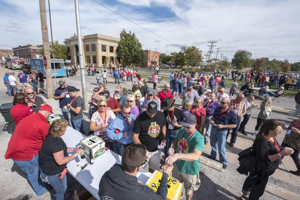 Hundreds of people sample craft beers at the 2016 Brewfest downtown in Hutchinson. The craft beer festival is part of Hutch Fest happening this year on Oct. 6 and 7 in downtown Hutchinson.