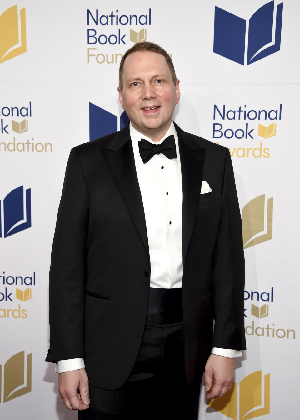 FILE - Author Dav Pilkey attends the 68th National Book Awards Ceremony and Benefit Dinner in New York on Nov. 15, 2017. A graphic novel for children from the wildly popular “Captain Underpants” series, “The Adventures of Ook and Glu," is being pulled from library and book store shelves after its publisher said it “perpetuates passive racism.” (Photo by Evan Agostini/Invision/AP, File)