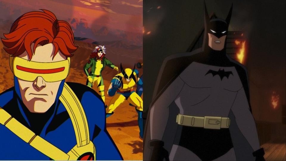 The X-Men '97 heroes (L) and the Dark Knight from Batman: Caped Crusader (R)