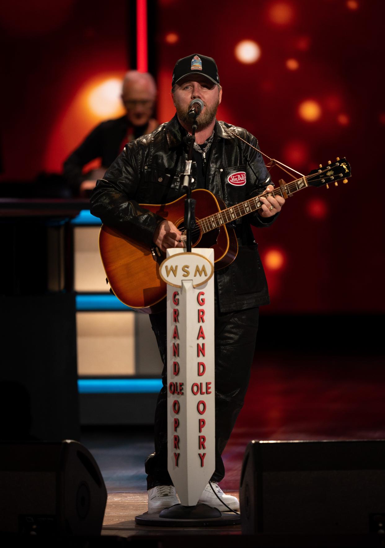Ernest performs during the Opry NextStage Live concert hosted by Lainey Wilson at the Grand Ole Opry in Nashville, Tenn., Wednesday, Dec. 6, 2023.