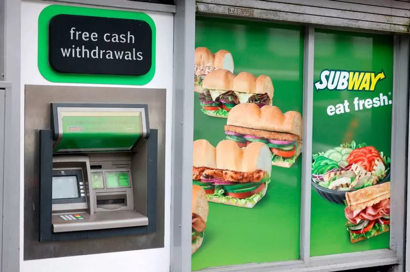 A view of a cash machine on the high street in Treorchy