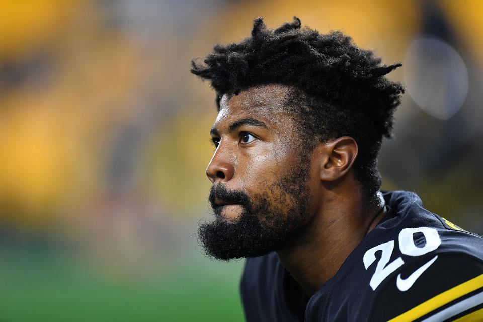 Cameron Sutton will be eligible for reinstatement on Oct. 29 ahead of Pittsburgh's Week 10 game against the Washington Commanders. (Joe Sargent/Getty Images)