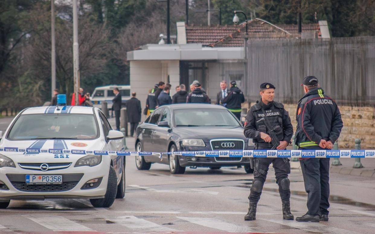 Eyewitnesses reported seeing a man throw an object, believed to be a hand-grenade, over the wall of the embassy  - Anadolu