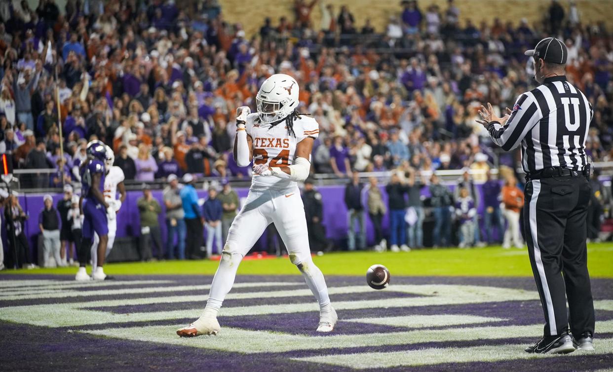 Former Texas running back Jonathon Brooks is ranked as the top back in some 2024 NFL draft projections despite suffering a torn ACL against TCU on November 11. Brooks rushed for 1,139 yards and 10 touchdowns last season.