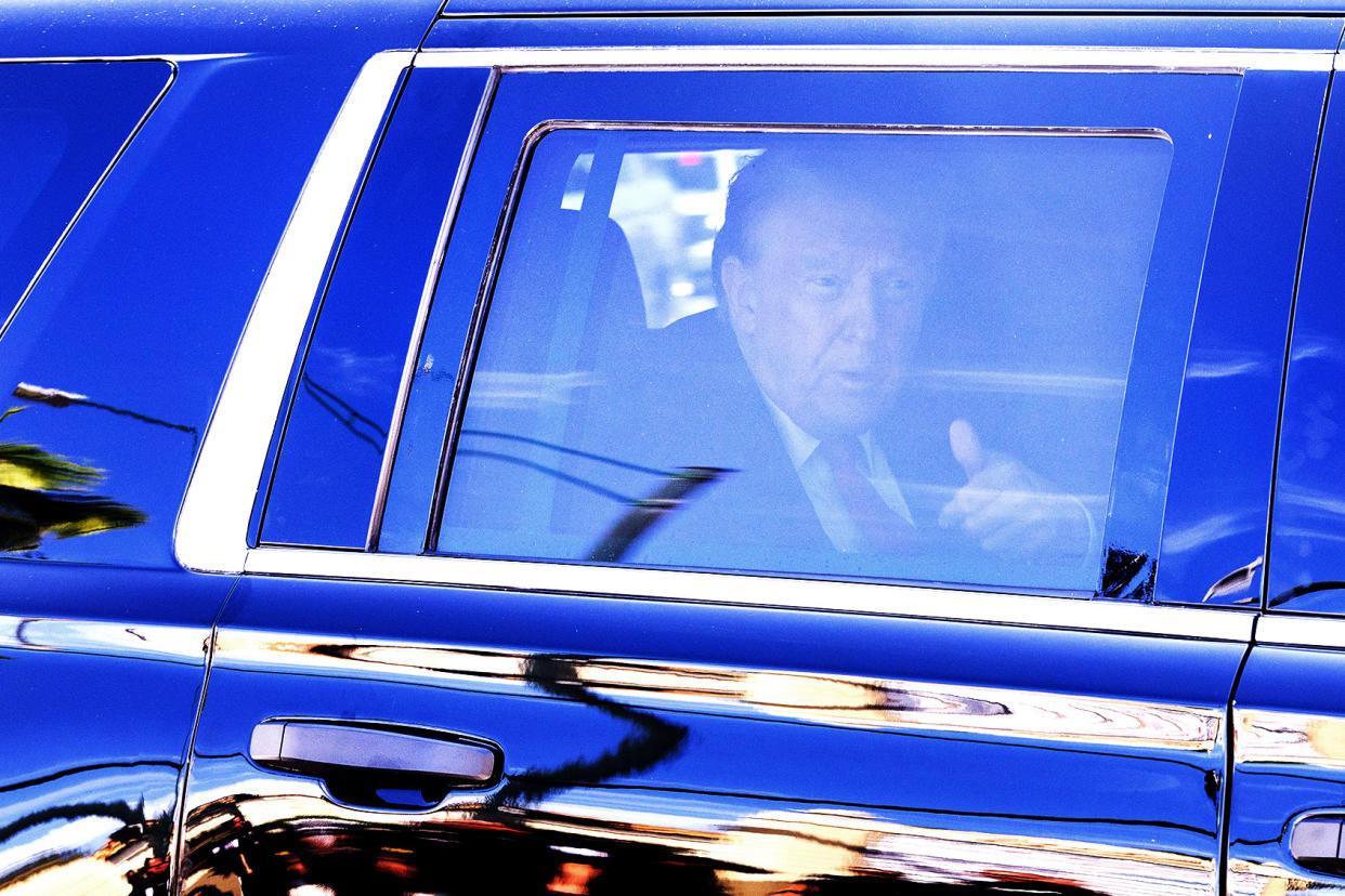 Donald Trump in car Joe Raedle/Getty Images