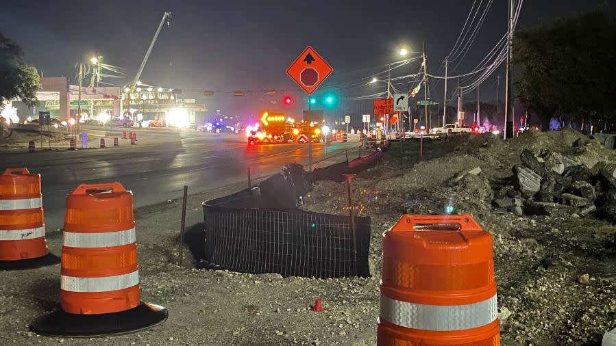 1 dead in crash on Highway 290 early the morning of Feb. 14, 2024 (KXAN Photo/Lauren Ryan)