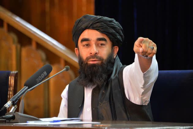 Taliban spokesperson Zabihullah Mujahid held a press conference in Kabul shortly after the militants' takeover of Afghanistan (Photo: HOSHANG HASHIMI via Getty Images)