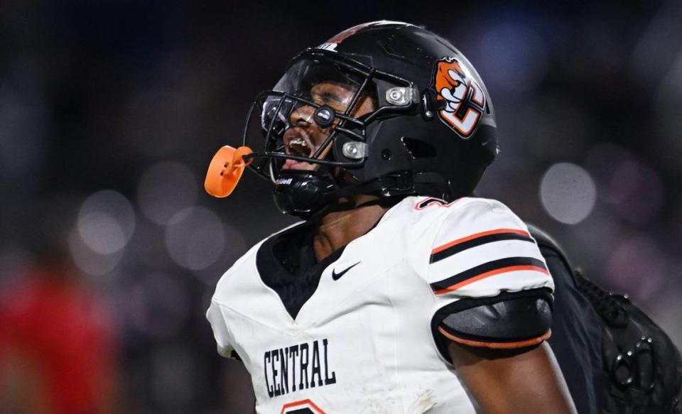 Central High’s Brandon Smith in the game against Garza at Koligian Stadium Friday, Aug. 23, 2024 in Fresno.