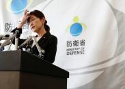 Japan's Defence Minister Tomomi Inada announces her resignation during a news conference at the Defence Ministry in Tokyo, Japan July 28, 2017. REUTERS/Kim Kyung-Hoon