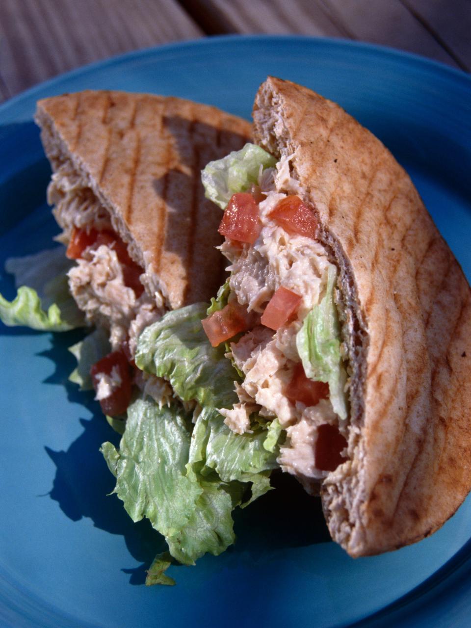 Tuna and salad pita sandwich