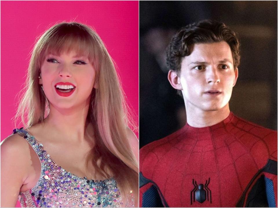 Taylor Swift (left) and Tom Holland in ‘Spider-Man: No Way Home’ (Getty Images/Sony Pictures)