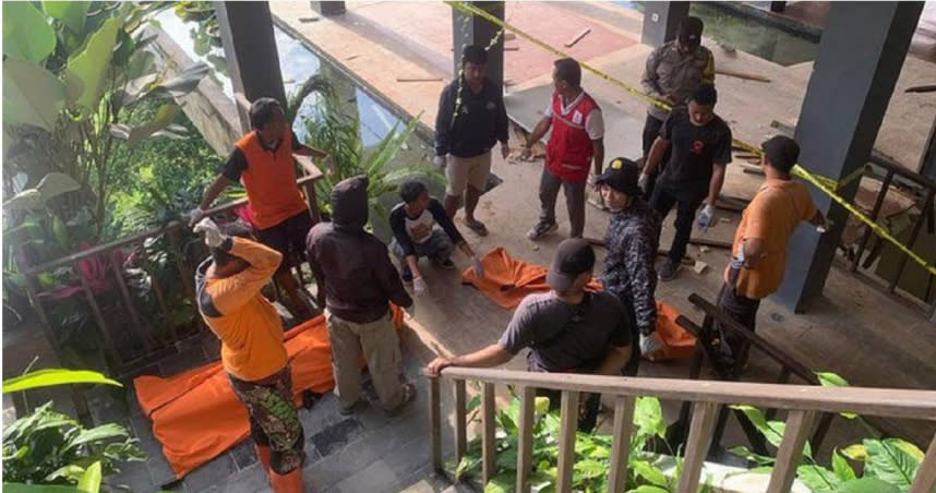 印尼峇里島一間度假村電梯鋼索突然斷裂，導致5名員工直墜地面慘死。（圖／翻攝自推特）