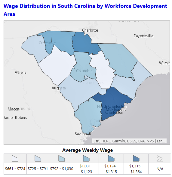 Greenville and Spartanburg counties are among the state leaders in employee wages, according to the S.C. Department of Employment and Workforce.