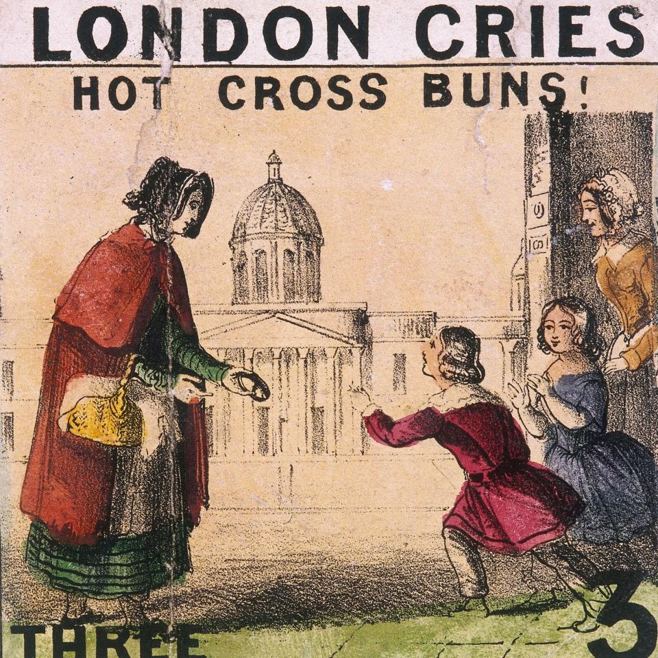 An advertisement for hot cross buns, 1840