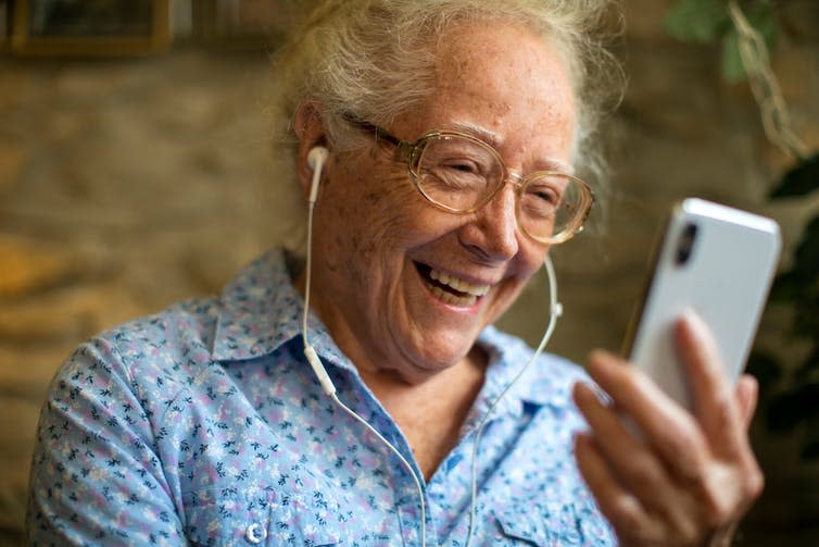 <span class="caption">Keep in touch.</span> <span class="attribution"><a class="link " href="https://www.shutterstock.com/image-photo/cheerful-senior-woman-making-video-call-1222249294" rel="nofollow noopener" target="_blank" data-ylk="slk:Rawpixel/Shutterstock;elm:context_link;itc:0;sec:content-canvas">Rawpixel/Shutterstock</a></span>